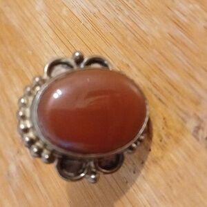Genuine Tourmaline Ring Coffee Colr Ring Sterling Silver 925 Translucent S 5.5 6